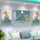 
Modern simple sofa background wall decoration painting living room abstract hanging painting light luxury TV wall painting crystal porcelain mural TXMG9740 middle 80*60cm/right 40*60cm suitable for 2.