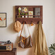 JIAYI Meter Box Decoration Painting Solid Wood Clothes Hanger Electric Switch Box Hanging Painting Blocking Switch Box Wall Hanging Entrance Painting Horizontal Style - Walnut Color