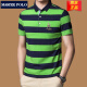 Meister Polo Paul Striped Polo Shirt Herren Sommer Neue Männer mittleren Alters Baumwolle kurzärmelig T-Shirt Slim Business Revers Basis-Hemd 3882 Weiß 2xl