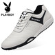 Playboy (Playboy) Playboy Herrenschuhe für Frühlings -echtes Leder atmungsaktives Männer Sportschuhe weiche Sohle laufende lässige Forrest Ziegenschuhe weiße Schuhe Männer 9871 White 38