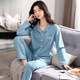 Catman (Miiow) reines Baumwoll-Pyjama für Frauen mit langärmeliger Frühling und Herbst-Strickjacke koreanische Version Einfacher fester Farbdünnstil für Outdoor-Kleidungsanzug Sommer-Litmus-Pulver WD9905 m [Empfohlen 80-100jin [Jin gleich 0,5 kg]]