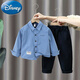 Disney (Disney) Ropa para niños Traje de primavera para niños 2025 Nuevo estilo de la universidad para el estilo de la universidad de la universidad de la universidad y la camisa de los chalecos para bebés de otoño tres camisa de primavera y otoño 693 + pantalones + chaleco usan 100 tamaño regular