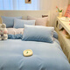 Lady Laura Fuanna's Class A milk velvet bed four-piece winter double-sided velvet thickened coral velvet quilt cover customized baby blue + light gray - bed sheet style 1.8m bed sheet four-piece quilt cover 200*230