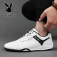 Playboy (Playboy) Playboy Herrenschuhe für Frühlings -echtes Leder atmungsaktives Männer Sportschuhe weiche Sohle laufende lässige Forrest Ziegenschuhe weiße Schuhe Männer 9871 White 38
