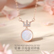 Wanlifu S925 Silver Light Luxury Style incrusté Collier de couronne zircon pour femmes coréennes polyvalentes géométriques rond à la chaîne transversale Fritillar Bijoux Dy826 Platine (chaîne transversale) 925 argent