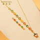 Safir 18K gold enamel auspicious adjustment chain extension chain national style enamel eight Buddha joy bracelet DIY necklace accessories peace joy chain (single chain without God of Wealth)-93