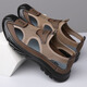 Chaussures de trou de conduite respirant Sac de tissu en mailles Céquette creux extérieure d'âge moyen polyvalent Vieil Pékin Sandales Mountaine d'alpinisme S826 Brown 39