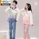 Modal couple's pajamas pure. Cotton one man and one woman spring and autumn long sleeves women cute cartoon large size men's home clothing set AQT 9853 2XL single woman