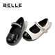 Belle Children's Shoes Girls Princess Shoes 2025 Spring New Little Girls Fashion Shoes British Style Children's Soft Sole Performance Shoes Vanilla Rice 34 Foot Length 21.2-21.6cm