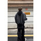 Yiran presents jacket men's autumn and winter high street fashion handsome hunting suit fake two-piece design baseball uniform hooded casual jacket for men black XL recommended 120-140Jin Jin equals 0.5 kg