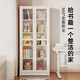 Agbebe steel bookcase with glass door dust-proof bookcase floor-standing integrated home library bookshelf storage storage cabinet tempered glass model six layers 2 meters high and 0.8 meters wide
