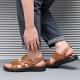 Huili sandals men's foot slippers versatile men's shoes beach shoes breathable slippers WSL(WZ)-1390 yellow brown 43