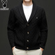 Playboy Cardigan Herren Winterjacke Männer vielseitiger dicker Nadelwolle Pullover vielseitiger gestrickter Pullover verdickter Männer Außenbekleidung Iron grau 4xl 190