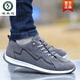 Woodpecker men's shoes Spring and Autumn 2025 new breathable and light casual shoes One-legged shoes versatile plus fleece sneakers AW9902 gray cloth style one size smaller 38