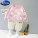 Disney (Disney) baby girl autumn and winter clothing velvet suit one and a half years old 6 7 8 9 11 months old baby clothes split thickened little girl pink casual suit (spring and autumn without velvet) 73 cm