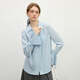 Fan Silan en nanfa Qianjin Französisches Design Shirt Frauen 2025 Frühlingskleidung koreanischer Stil Pink V-Ausschnitt Shirt 11150 Sky Blue L.