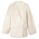 Drei Farbe 2024 Winter Neu umweltfreundliche Pelzjacke Plüsch Doppelbrust Top Lose V-Ausschnitt Elegantes Temperament Frauen creme weiße XL 170/92a