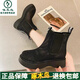 Specht echte Leder -Single -Stiefel für Frauen dicker Sohle -Mesh -Schwamm Kuchen weiche Sohle Sandalen 2025 Frühlings- und Sommer vielseitiger Hohlbohrer Casual Martin Stiefel Frauenschuhe aus Weiß 35