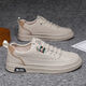 Sommer Casual Board-Schuhe Herren neue Sportarten weiße Schuhe Spleiß Männerschuhe Herren-Laufschuhe atmungsaktiv und nicht rutsch trendige Schuhe R001 White 40