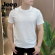 JEEP SPIRIT设计师款夏季冰丝肌理感绣标圆领男士短袖时尚半袖百搭轻奢舒适款 1105白色 M 80-105斤