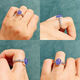 Library selection PrettyGirl retro S925 silver natural flower purple jade black opal tanzanite super seven summer fashion ring No. 10 grape stone