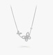 Fujiu 18K Phantom Butterfly Necklace Platinum Chain Diamond Pendant Premium Platinum Clavicle Chain Valentine's Day Gift Real Gold Real Diamond Double Butterfly