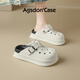 
Aogu Shiden thick-soled hole shoes for women 2025 spring and summer new style wear soft sole comfortable beach slippers simple toe tow LDN6210 simple white 37-38