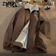 ZMEX brown coffee vintage American style work jacket men's summer spring and autumn national trend couple assault jacket men coffee color XL 125 to 135Jin Jin is equal to 0.5 kg
