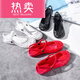 
Yaoxin sandals for women plastic hollow summer new style hole shoes flat nurse shoes wedge women's shoes soft sole white shoes 6627 black shot one size 36