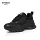
DEEP BREATH Deep Breath Women's Shoes Thick Sole Fashion Strap Curved Daddy Shoes Casual Shoes AX12242 Black 34