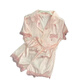 GTYUWVG Summer Summer à manches courtes Pyjamas Femmes Pure et mignonne POLKA DOT INTERNET HAUTE VALUE CÉLÉBRITY 2025 NOUVELLE CENSEMENT HOME SET YX-9214 2XL 130-145JIN [Jin est égal à 0,5 kg]