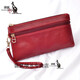 Kangaroo Neu einfaches weiches Leder-Hand-Holding-Brieftasche Ladies Langes Großkapazität Wechseln Sie die wichtigste Handy-Tasche vielseitiger Trend in allen Jahreszeiten schwarz jd