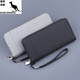 KUQIDAISHU canvas men's wallet long handbag men's zipper clutch men's mobile phone bag large capacity denim bag 13803 canvas handbag gray