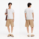 森马（Semir）短袖T恤男修身纯色内搭纯棉2025夏季V领白t百搭上衣109325100102