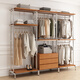 
Nordic iron walk-in clothes rack floor bedroom wardrobe loft metal cloakroom storage rack open wardrobe combination 7170*50*220cm high