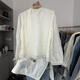 
Yuanpeng Tubuyu 6187 French design bow shirt for women 2025 spring new niche loose versatile shirt off white M