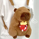 Disney Kapibala Capybara Backpack Doll Cute Doll Girls Schoolbag Backpack Large Capacity Plush versatile Kapibala Orange Style
