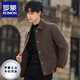 ROMON Double-sided Velvet Jacket Men's Woolen Woolen Coat Short Jacket Autumn and Winter Thickened Lapel High-end Business Men's Clothing Caramel Color/(Removable Down Liner) XL (135-155Jin Jin equals 0.5kg)