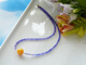 Lierui Natural Tanzanite Plate Jewelry Stone Clavicle Chain Fantasy Amethyst Pendant Beeswax Pearl Stacking Necklace Gift for Women 1# Tanzanite Beeswax Clavicle Chain