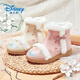 Disney children's shoes, Chinese style girls' Hanfu shoes, sweet winter plus velvet short boots, retro cotton boots DP22160 pink 31