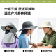 Beneunder sun protection hat, multifunctional sun visor, summer fishing hat, full face wrap cool hat, men's hiking hat, upgraded version, smoked gray