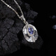 Pop S925 sterling silver natural tanzanite white crystal colored treasure necklace women's niche design light luxury pendant temperament chain necklace