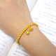 Only double ancient method sand gold bracelet women's 999 pure gold two worlds happy lotus gold bracelet Vietnam 24K gold plated jewelry ancient method beads 5mm bracelet 13-14 cm (elastic