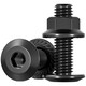 Fengji black 304 stainless steel flat head beveled hexagon socket screws and nuts complete flange nut bevel bolt furniture M6*12 5 sets