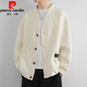 Pierre Cardin V-Neck Cardigan Chaqueta Men's Spring y Autumn Trendy Japanese Style Style Chaqueta tortuosa Top BJ723 Color de la tarjeta Light L aproximadamente 120-140Jin [Jin equivale a 0.5 kg]