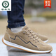 Woodpecker men's shoes Spring and Autumn 2025 new breathable and light casual shoes One-legged shoes versatile plus fleece sneakers AW9902 gray cloth style one size smaller 38