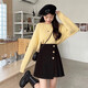 Miao Yijia autumn skirt pleated skirt short skirt spring and autumn skirt black women's winter skirt high-end 2025 new skirt a-line skirt irregular black pleated skirt