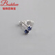DL 1998 Fat Donglai same style tanzanite earrings natural 3mm sapphire London blue topaz mini silver earrings for women Tanzanite blue 3mm丨silver pair