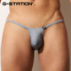 G-STATION high-end comfortable elastic gauze sexy men's thong, smooth and skin-friendly, game sports breathable low-waisted thong underwear, gray 2XL (too small, it is recommended to go up 1 size)