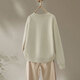 
Cypress House round neck jacket 2025 autumn new women's single-breasted simple age-reducing loose baseball uniform